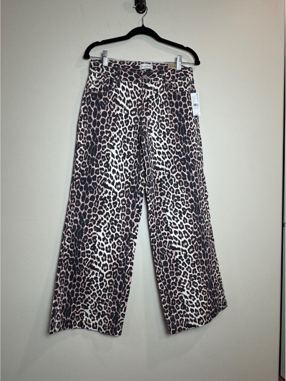 PACSUN Casey Low Rise Baggy Wide Leg Leopard denim SZ 25 Y2K INDIE SLEAZE - Picture 2 of 7
